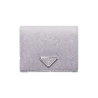 PRADA Saffiano Triangle Wallet "Pastel Purple"