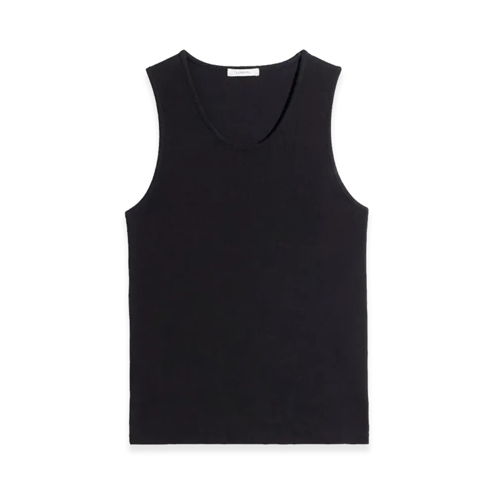 LEMAIRE Cotton Jersey Rib Tank Top "Black"