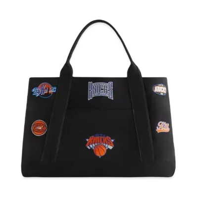 Kith x The New York Knicks All Over Embroidered Canvas Tote "Black"