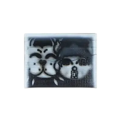 GIVENCHY Card Holder In 4G Leather With Tag Effect Prints "Black"
