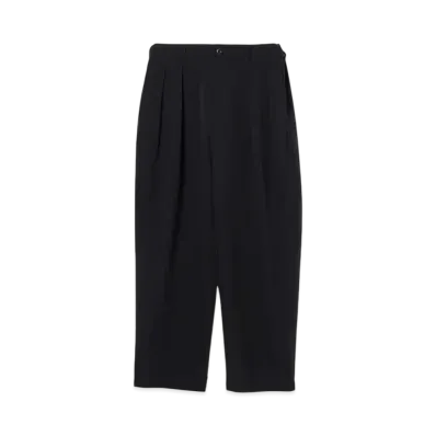 BEAMS Mesh-Like 2-Pleat Tapered Slacks "Navy"