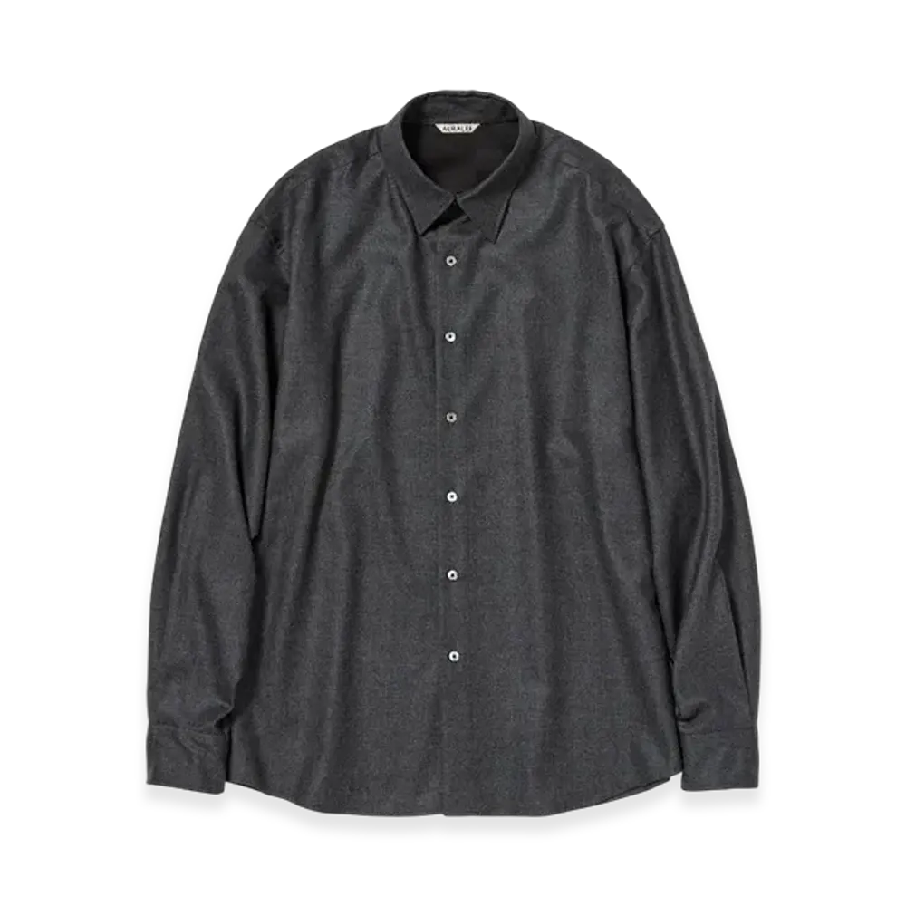 AURALEE Super Light Wool Shirt "Charcoal"