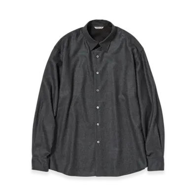 AURALEE Super Light Wool Shirt "Charcoal"