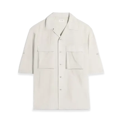 LEMAIRE Washed Technical Cotton Short Sleeve Utility Shirt "Plaster"