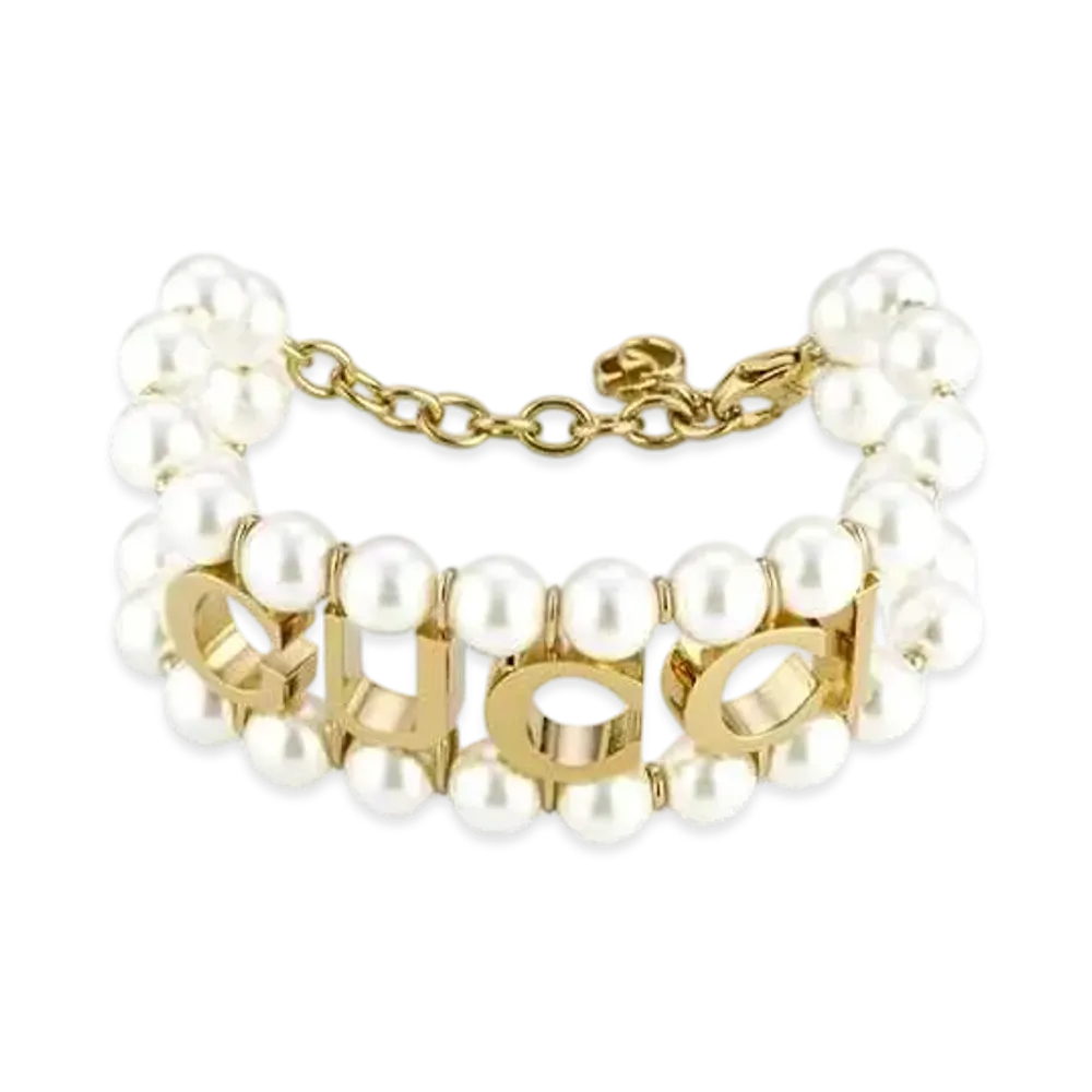 GUCCI Bracelet With Pearls "Light Gold"