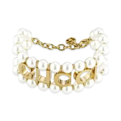 GUCCI Bracelet With Pearls "Light Gold"