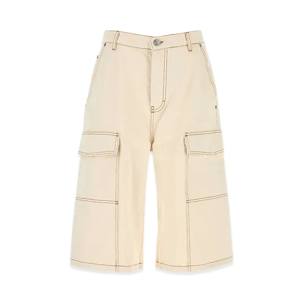 AMI PARIS Sand Denim Bermuda Shorts "Beige"