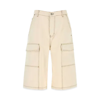 AMI PARIS Sand Denim Bermuda Shorts "Beige"