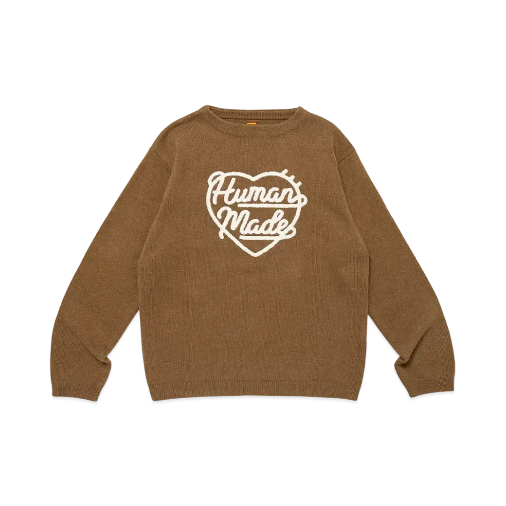 HUMAN MADE Heart Knit Sweater "Brown"
