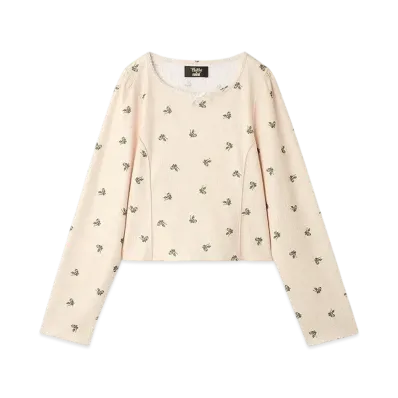 FURFUR x Philly chocolate Small Floral Print Thermal Tops "Pink"