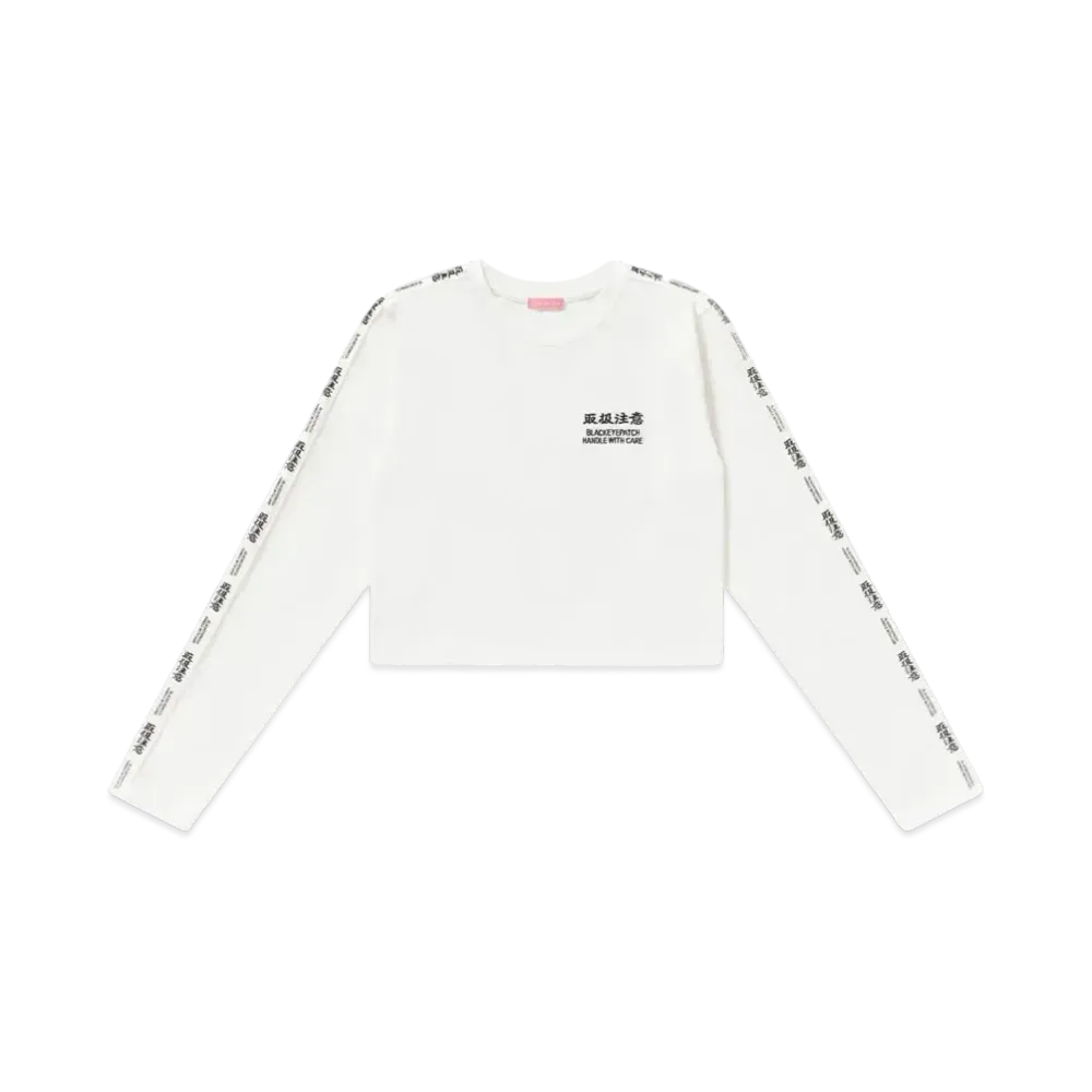 BlackEyePatch Women's HWC Taped Cropped L/S Tee "White"