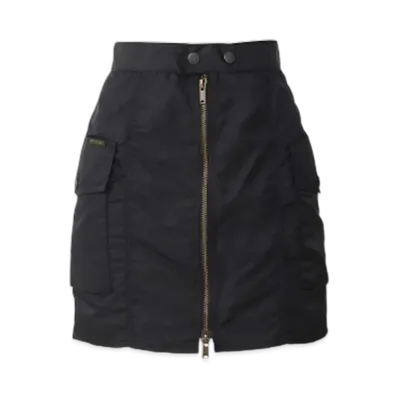 HYSTERIC GLAMOUR Front Zip Nylon Mini Skirt "Black"