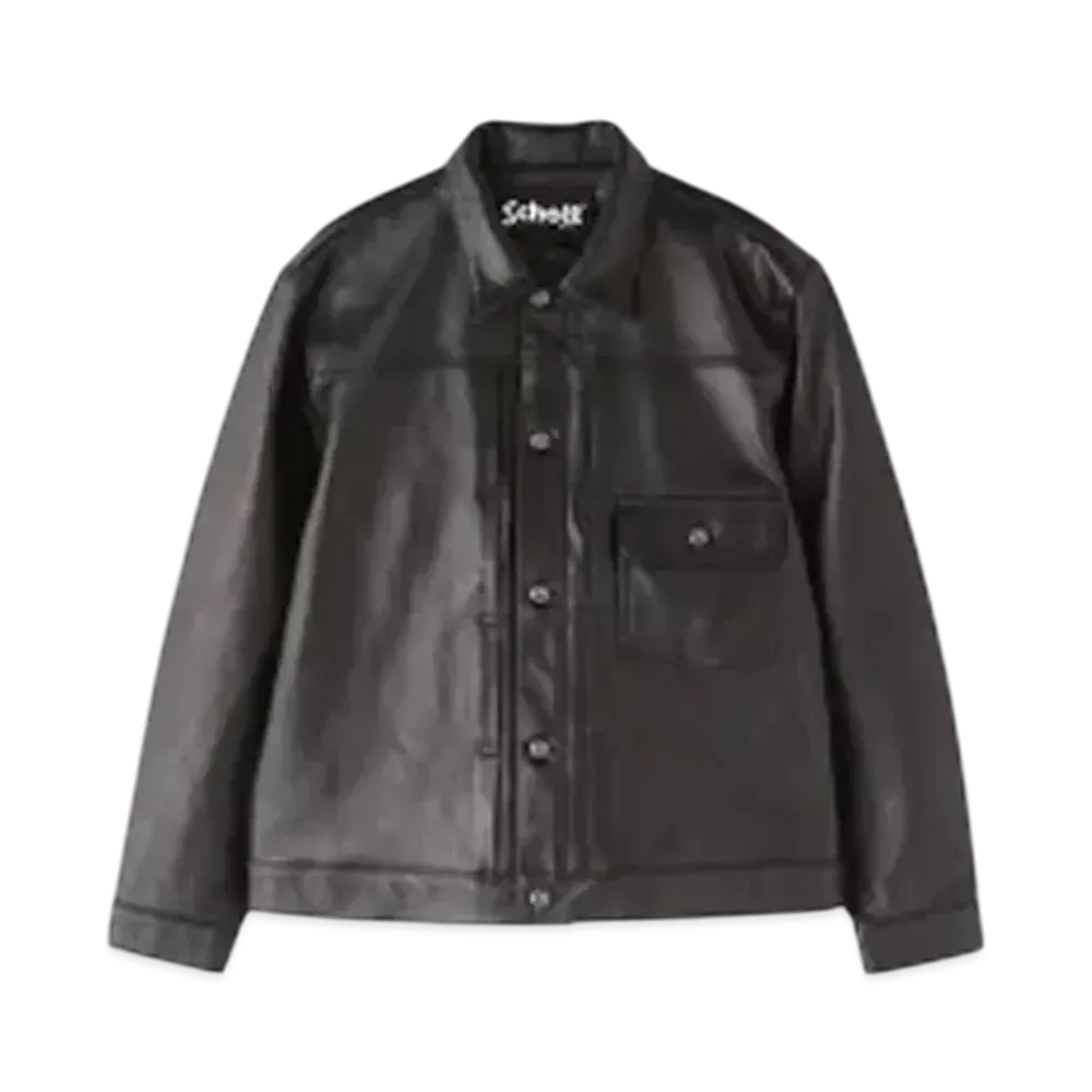 Schott Sheep Leather 1st Trucker Jacket "Black"
