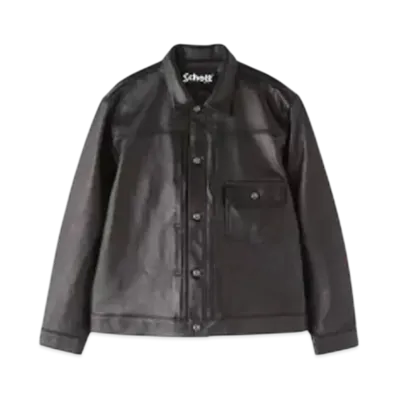 Schott Sheep Leather 1st Trucker Jacket "Black"