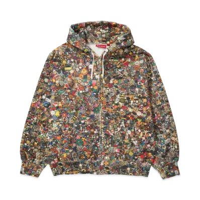 Supreme x Mike Kelley Zip Up Hooded Sweatshirt "Multicolor"
