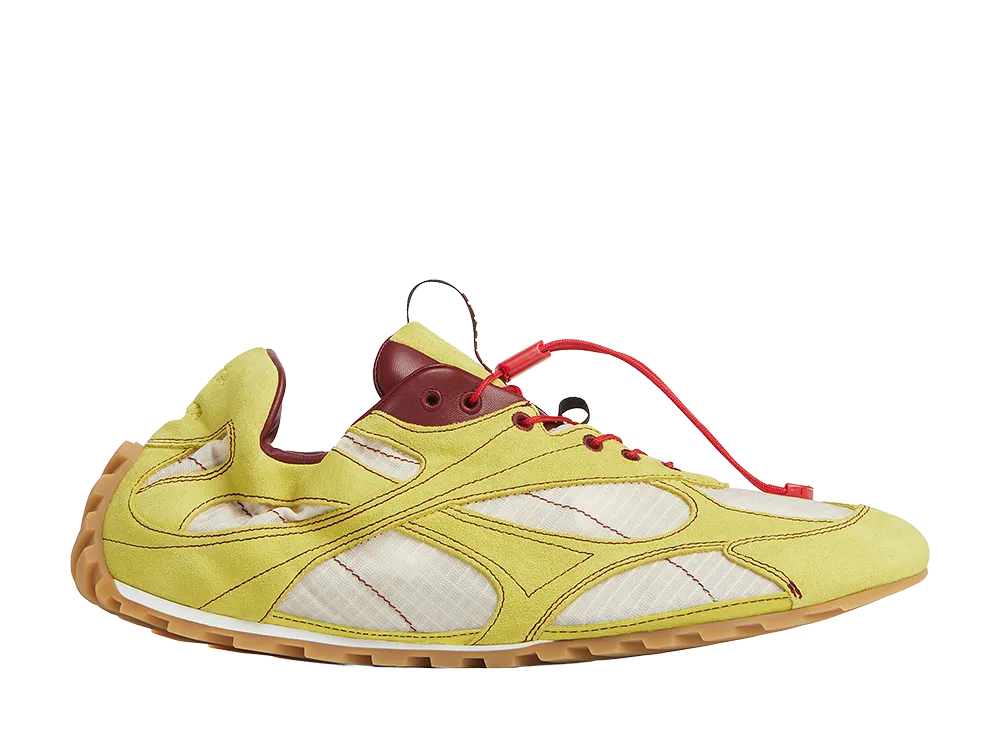 Bottega Veneta Women's Orbit Flash Sneakers "Limone/Dark Apple Candy/Tufo"