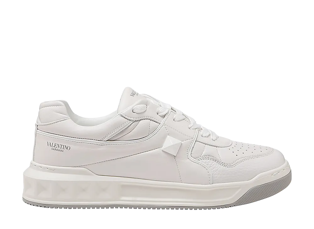 Valentino Garavani White Nappa Leather One Stud Sneakers "White"
