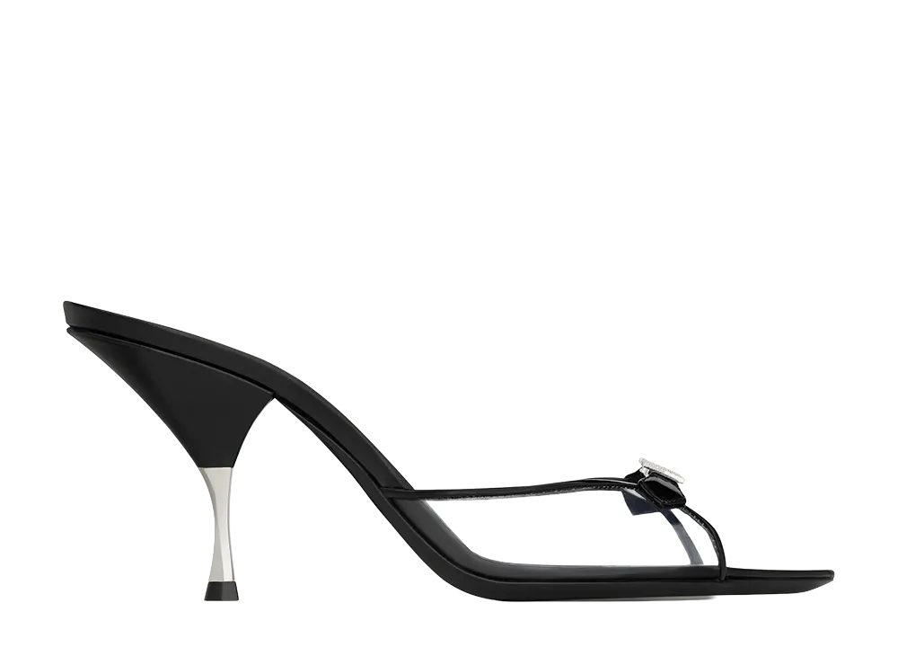 Saint Laurent Women's Jerry Mules in TPU and Rhinestones "Black"