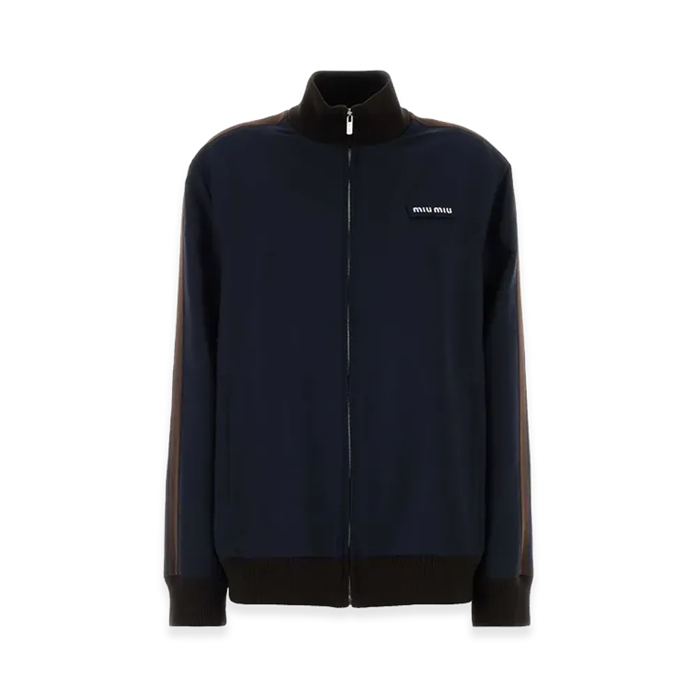 MIU MIU Women's Mohair Blend Sweatshirt "Navy Blue"