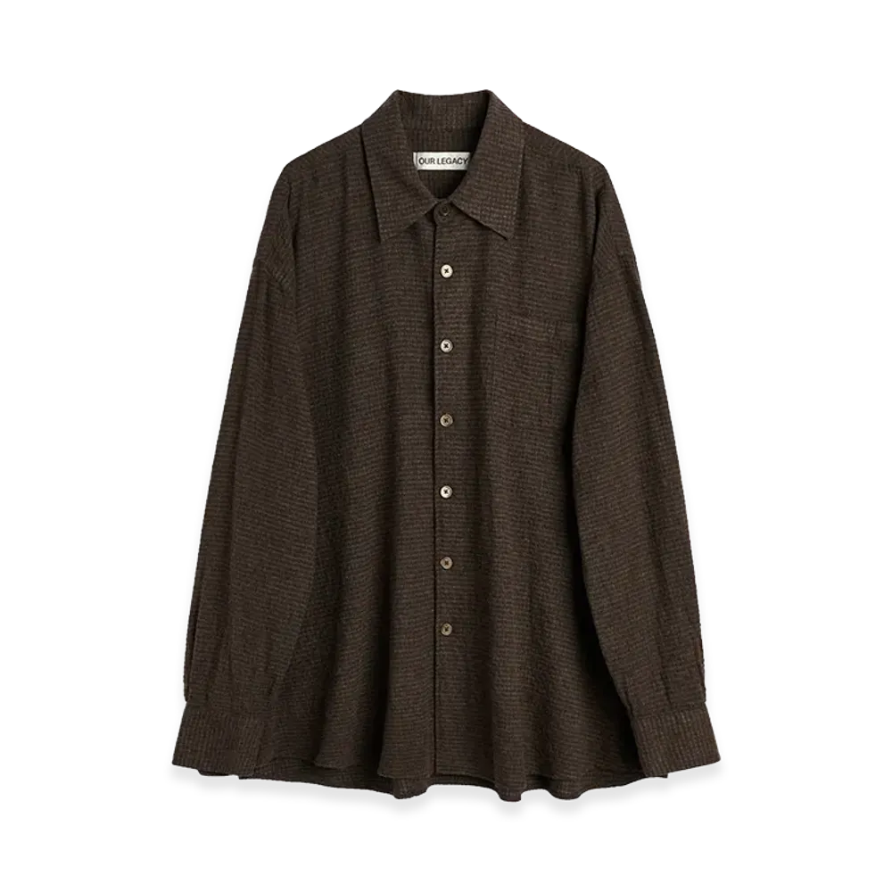 OUR LEGACY Borrowed Shirt "Truffle Check Grid Cloth"