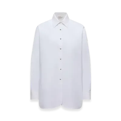 MONCLER Oxford Cotton Long Sleeve Shirt "White"