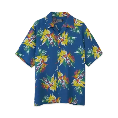 HYSTERIC GLAMOUR Tropic Ladyland Pattern Aloha Shirt "Blue"
