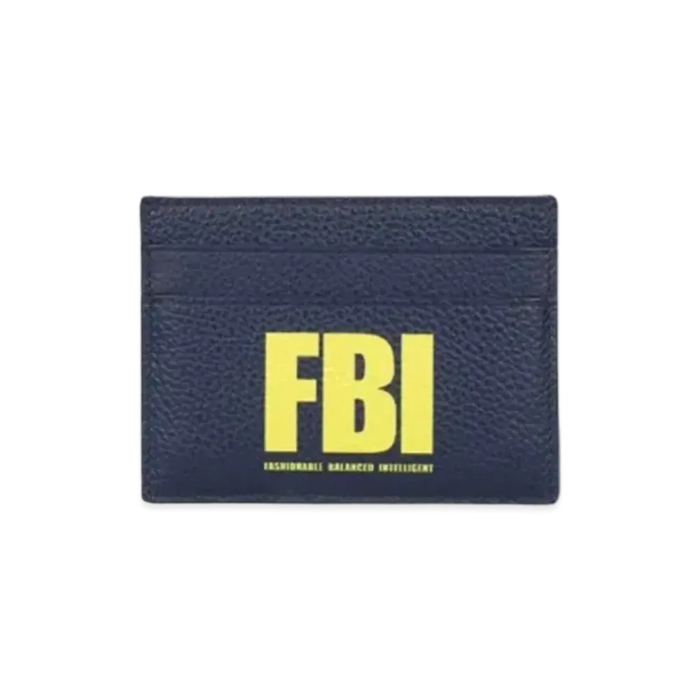 BALENCIAGA FBI Print Card Holder "Navy"