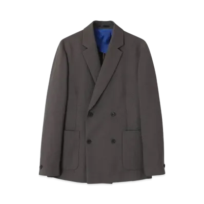 Paul Smith Wool Twill Double-Breasted Jacket "SteelGray"