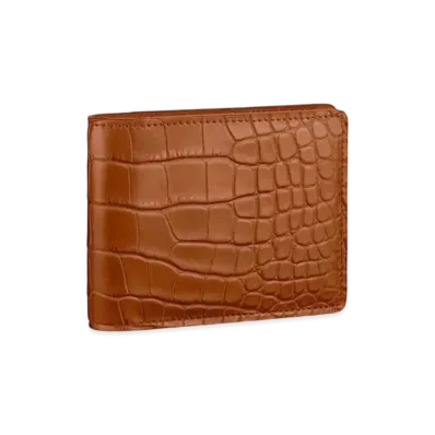 Louis Vuitton Portefeuille Multiple Wallet Crocodilien Mat "Brown"