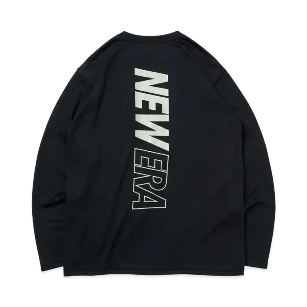 NEW ERA Performance Apparel Long Sleeve Tech T-shirt Rear Vertical Logo "Black"