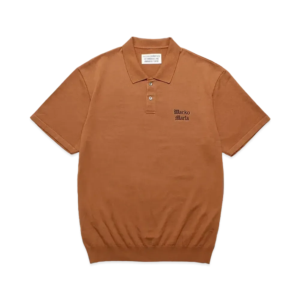 WACKO MARIA Knit Polo Shirt "Brown"