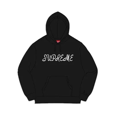 Supreme Script Hooded Sweatshirt "Black"