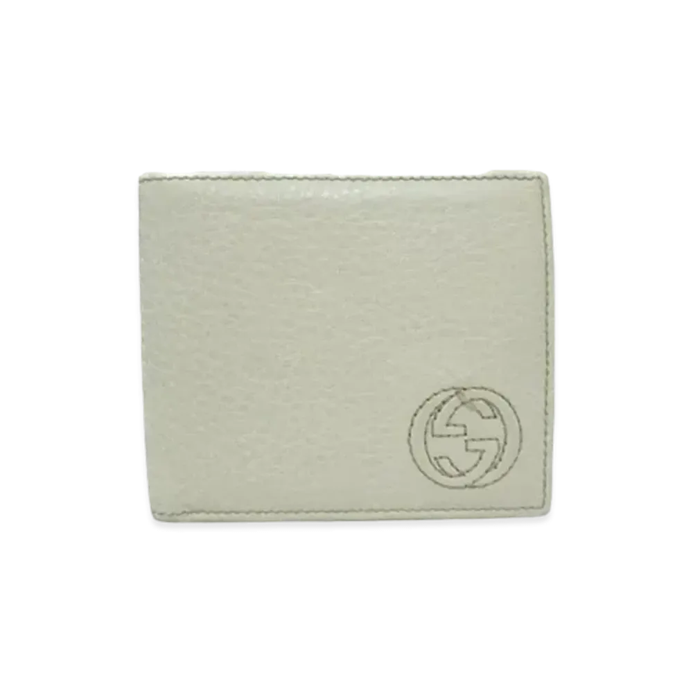 GUCCI Soho Coin Wallet Interlocking G Leather "White"