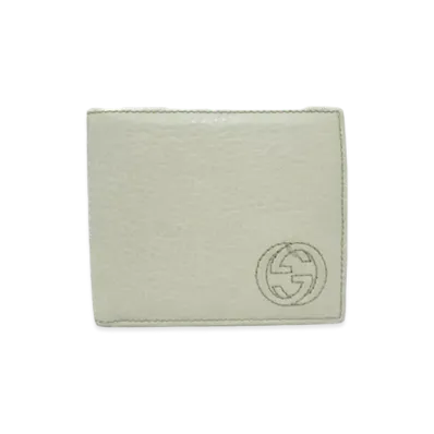GUCCI Soho Coin Wallet Interlocking G Leather "White"
