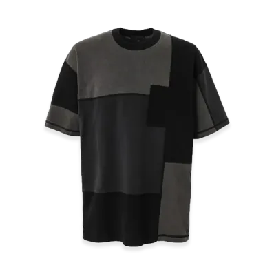 COMME des GARCONS HOMME Mix-Patchworked Cotton T-Shirts "Black"