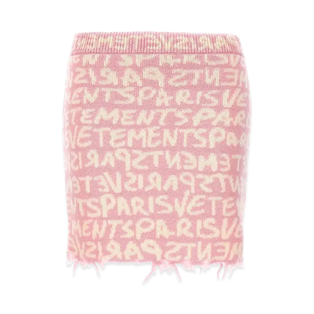 VETEMENTS Women's Graffiti Monogram Skirt "Pink/White"