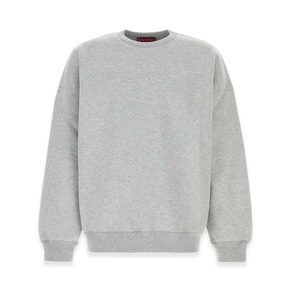 GUCCI Cotton Blend Oversize Sweatshirt "Gray"