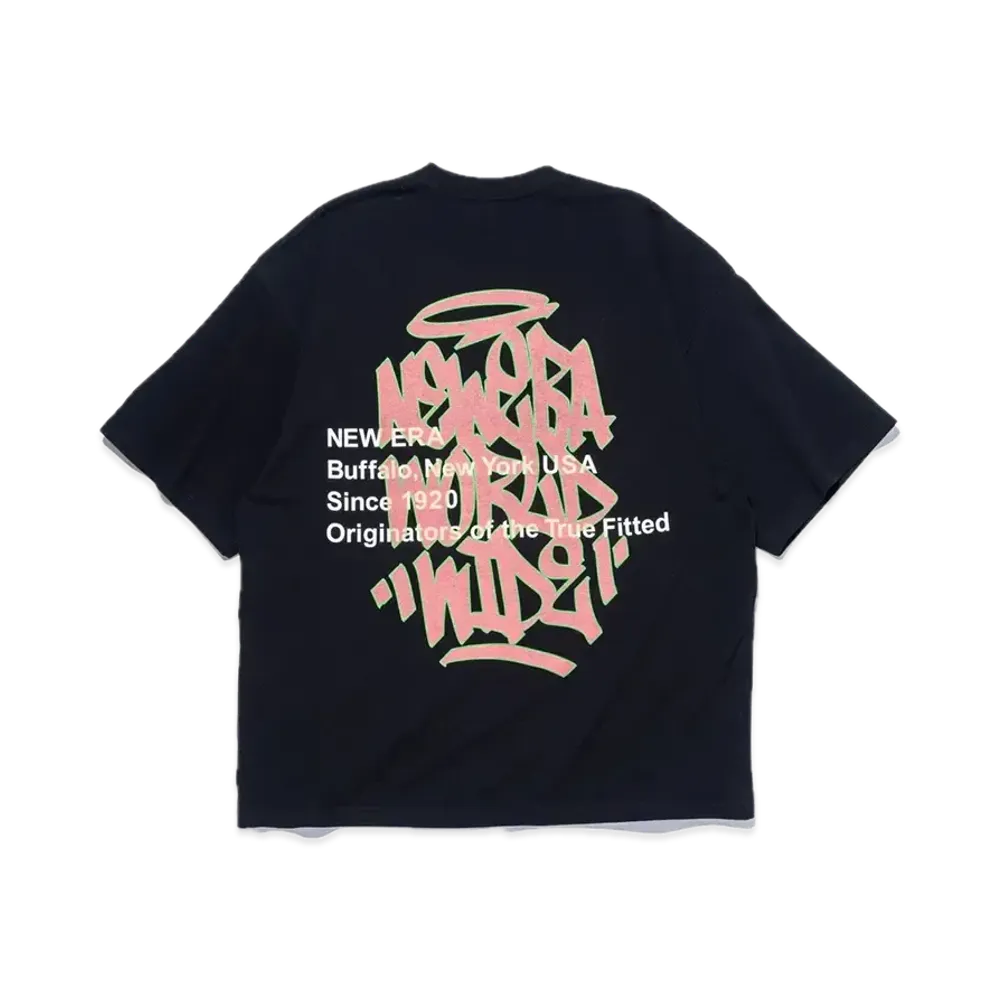NEW ERA Short Sleeve Oversized Cotton T-shirt Graffiti "Black"