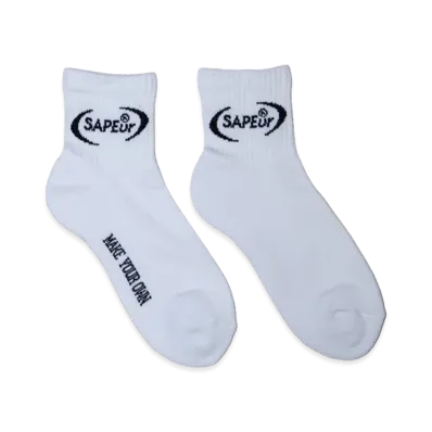 SAPEur Short Length Oval Logo Socks "White"