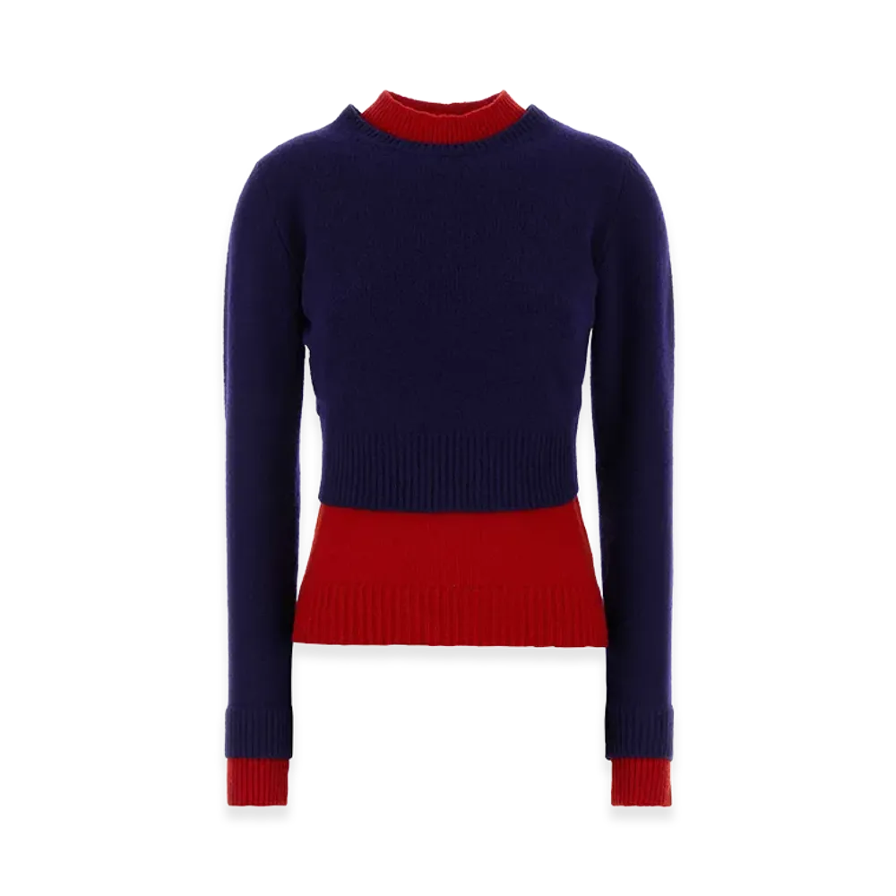 Jil Sander Women's Wool Blend Sweater "Navy Blue"