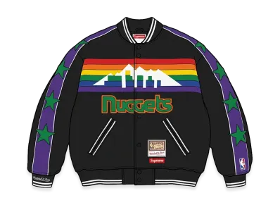 Supreme x Mitchell & Ness Teams Varsity Jacket "Black"