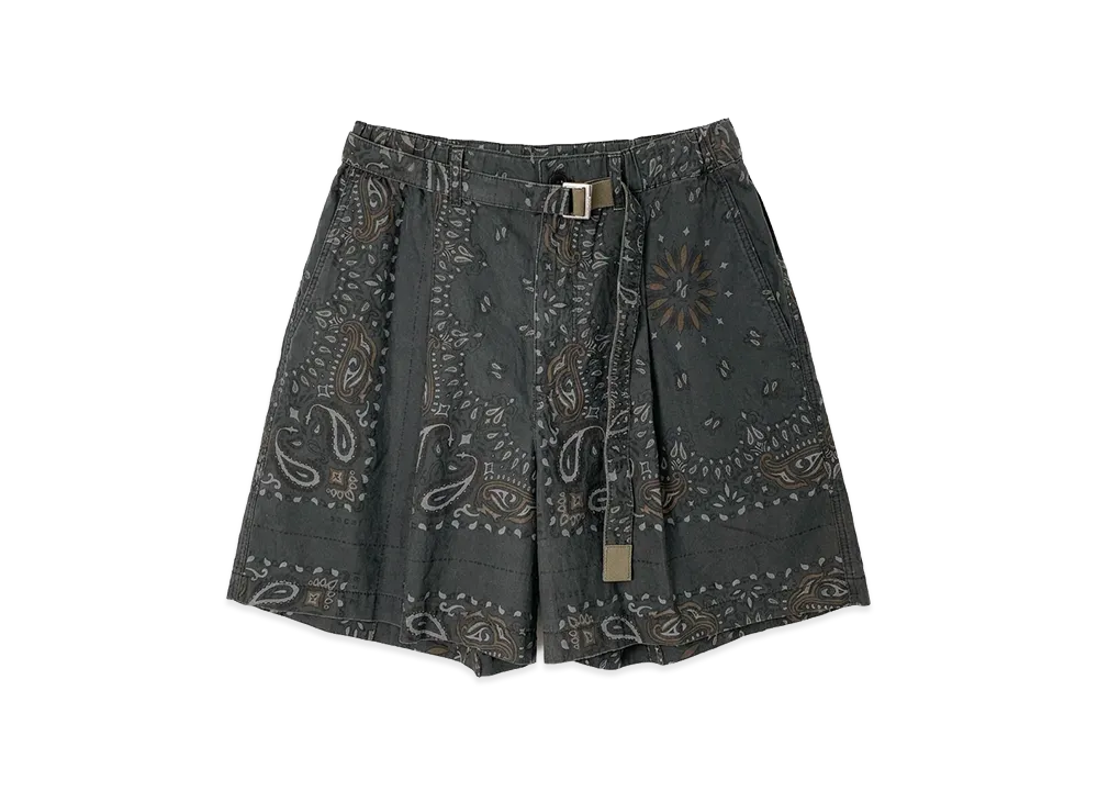 sacai Bandana Print Shorts "Charcoal"