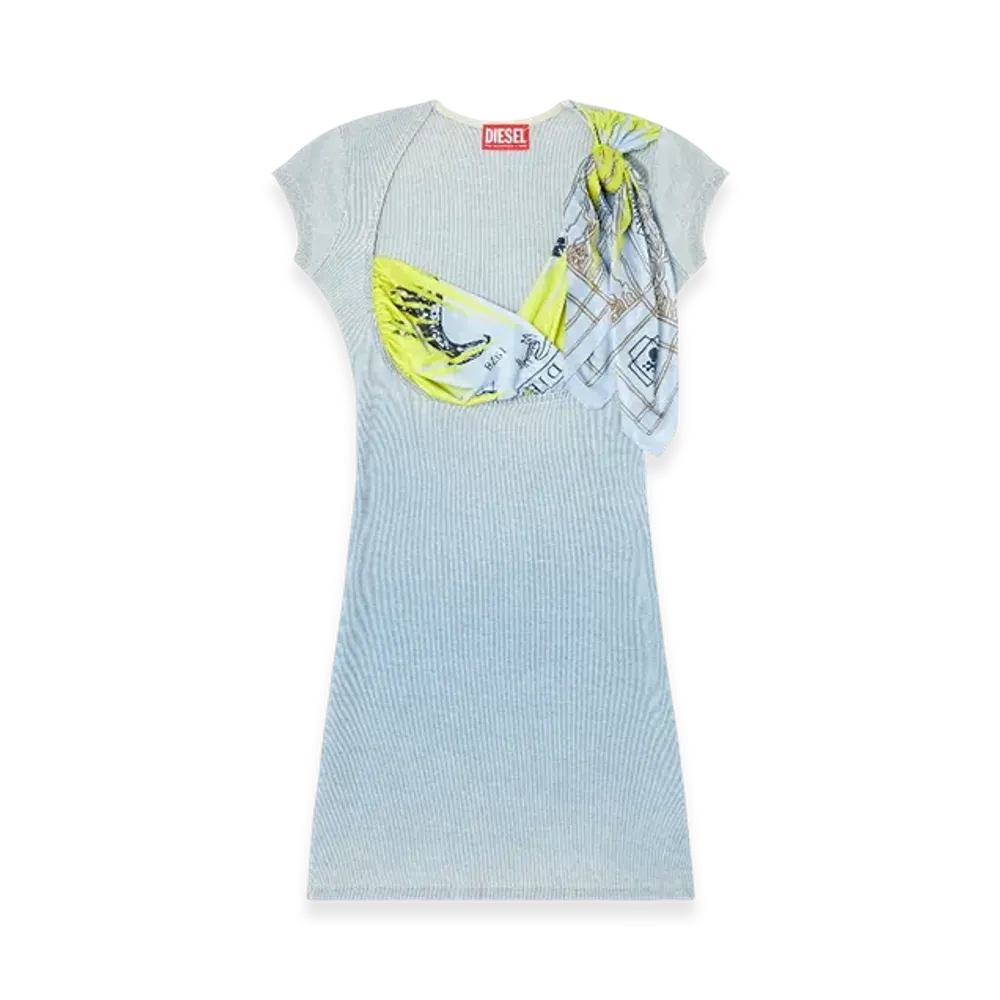 Diesel D-Leryn Mini Dress With Bandana Bra Insert "Light Blue"