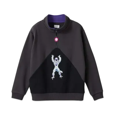 graniph x Dragon Ball Z Frieza VS Super Saiyan Kids Fleece Half Zip Sweatshirt "Sumikuro"