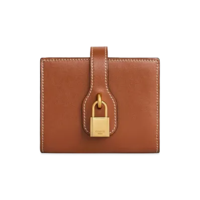 CELINE Small Strap Wallet In Smooth Calfskin "Tan"