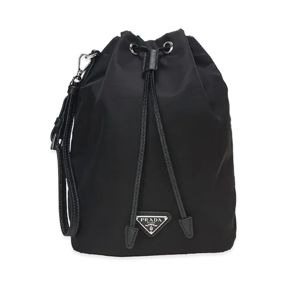 PRADA Women's Re-Nylon Triangle Logo Pouches "Black"