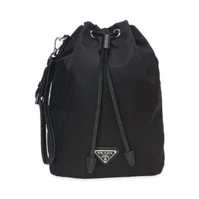 PRADA Women's Re-Nylon Triangle Logo Pouches "Black"