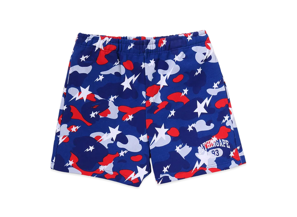 A BATHING APE Women's Sta Strike Camo Sweat Shorts "Blue"