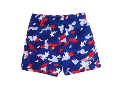 A BATHING APE Women's Sta Strike Camo Sweat Shorts "Blue"