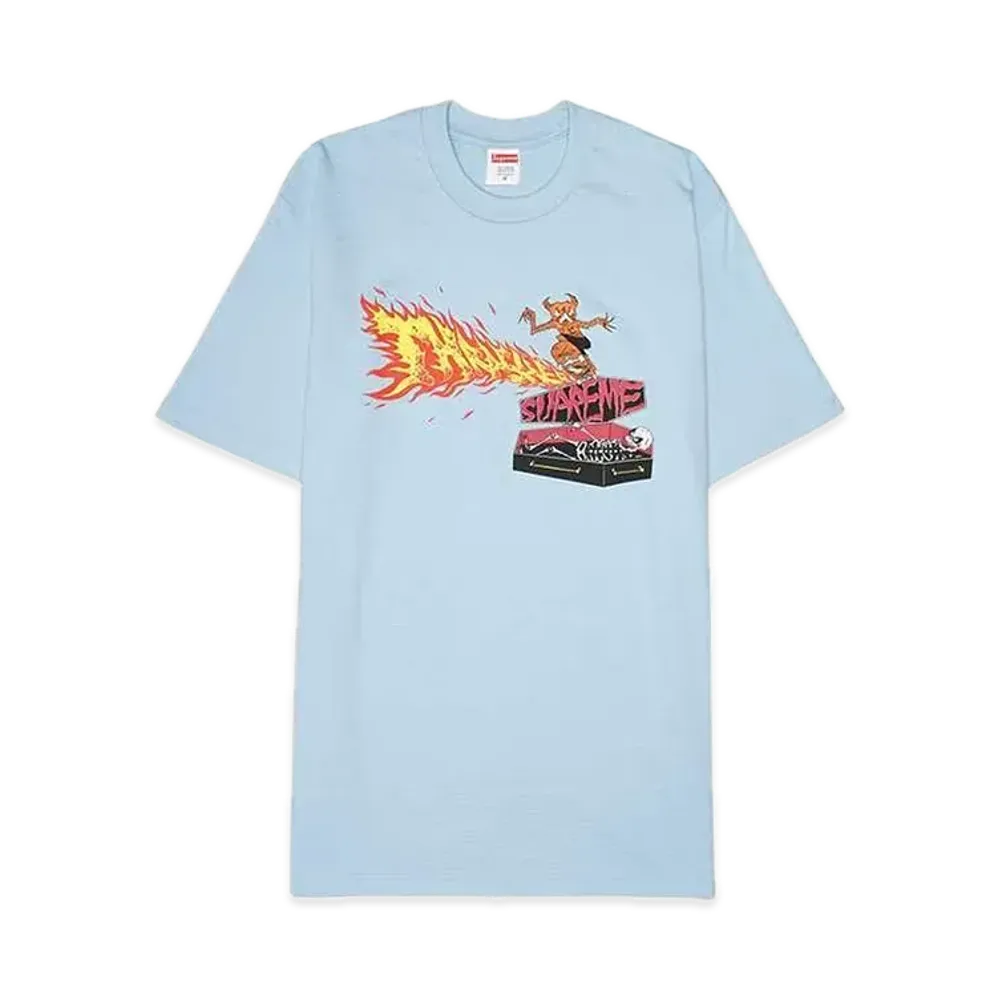 Supreme x Thrasher Back Tail Tee "Powder Blue"